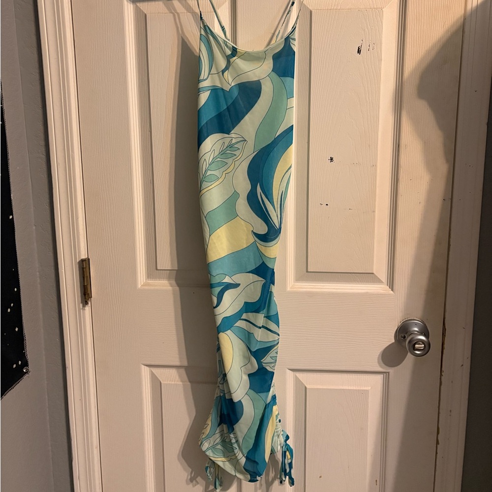 Forever 21 adult Teal and Yellow Patterned One Piece